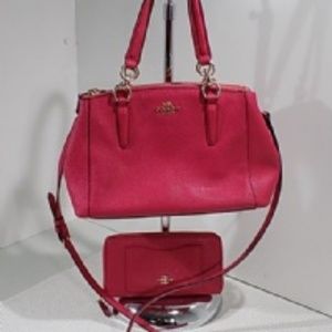 Nwot coach Leather christie carryall  with wallet